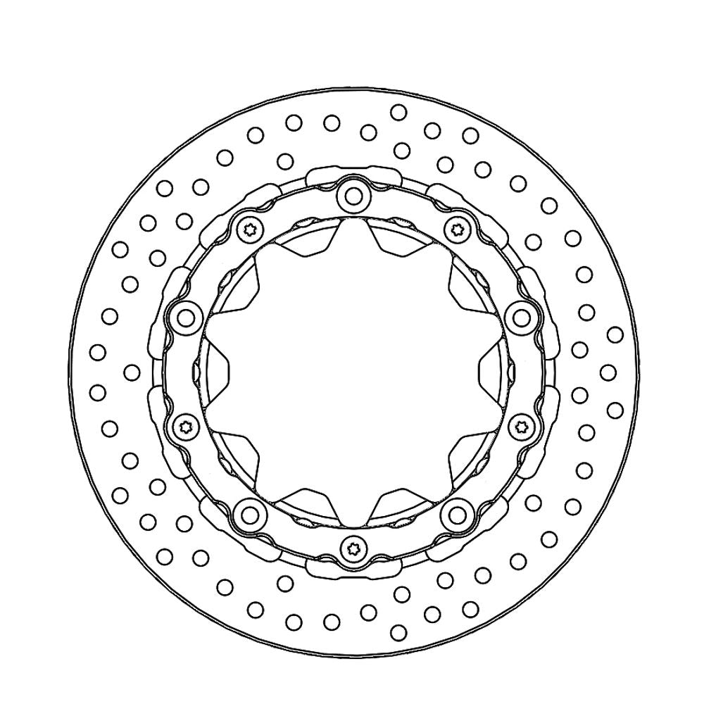 Brake Disc Road Prof. Halo - Floating - Rear - Bmw: M1000rr K66 (t-floater 220x5.0x30mm) - Grafite Offroad