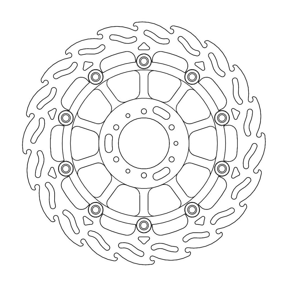 Brake Disc Road Flame - Floating - Front Right - Honda: Cbr 900 Rr, Cbr 600 F, Vfr 800 - Grafite Offroad