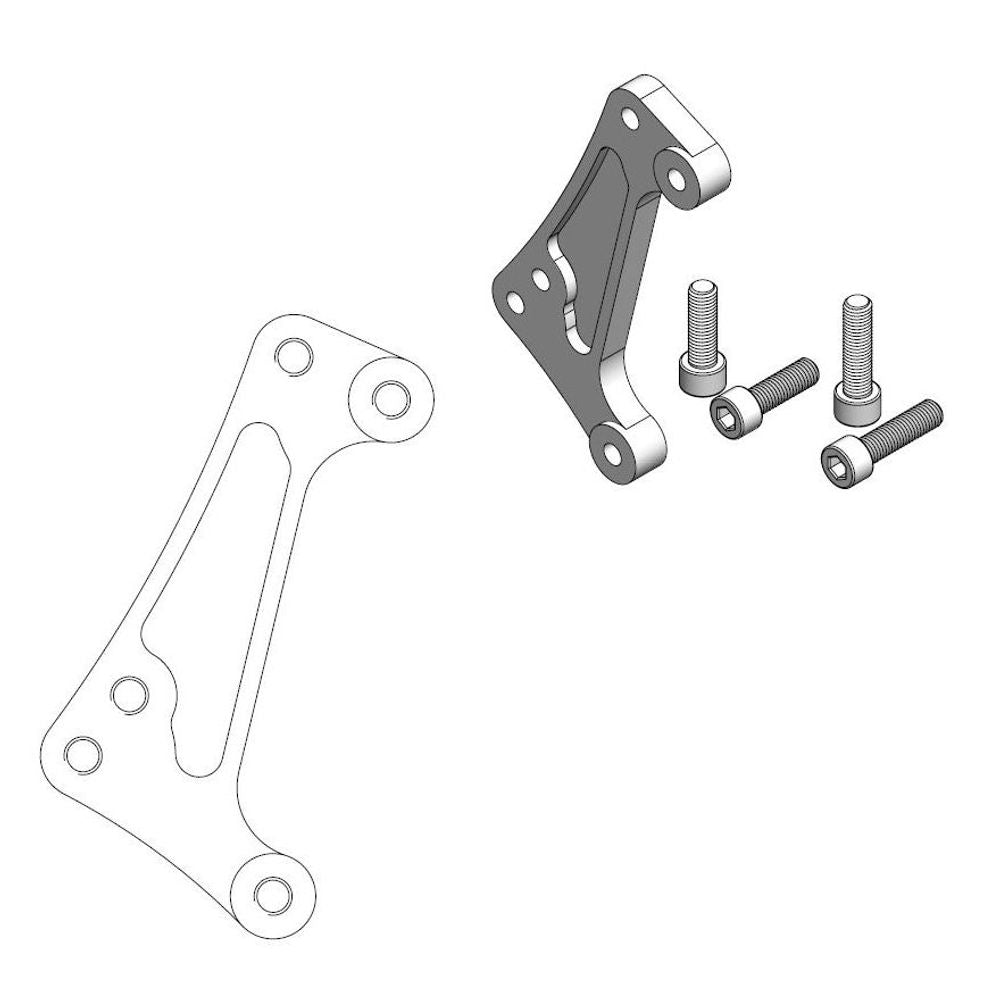 Supermoto Racing Brake Caliper Adapter 300mm Rotor - Front - Ktm, Husqvarna - Grafite Offroad