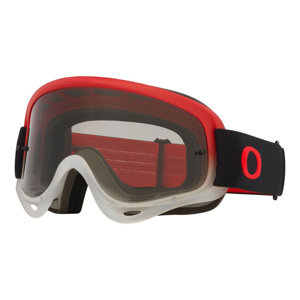 Maschera O-Frame MX, Fascia Team Rosso, Lente Grigio Chiaro