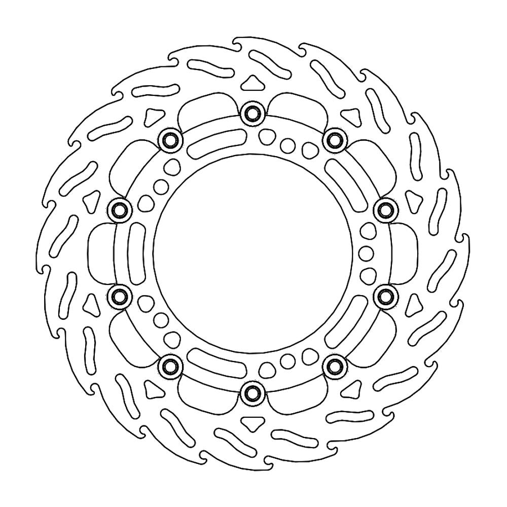Brake Disc Road Flame - Floating - Front Left - Kawasaki: Ninja 400 - Grafite Offroad
