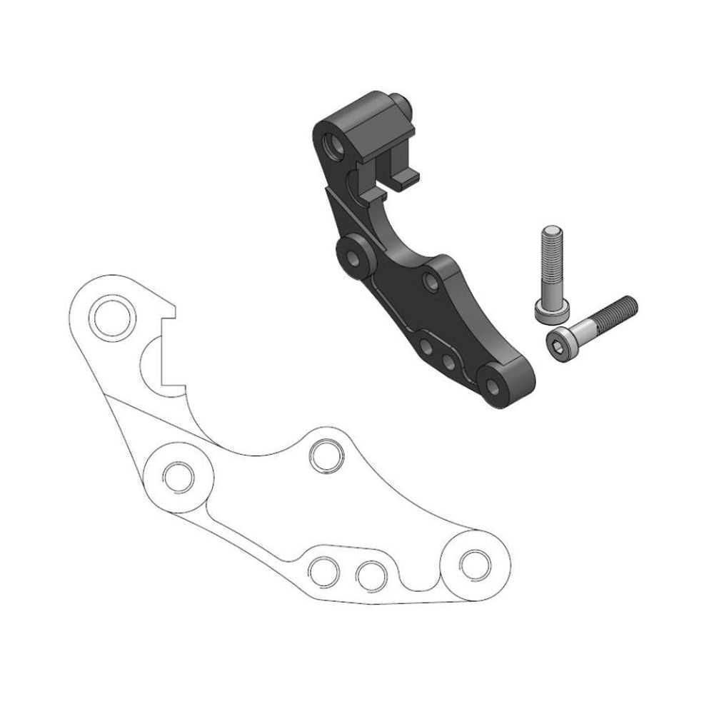 Off-road Brake Caliper Adapter 298mm Rally Rotor - Honda Dakar Disc - Grafite Offroad