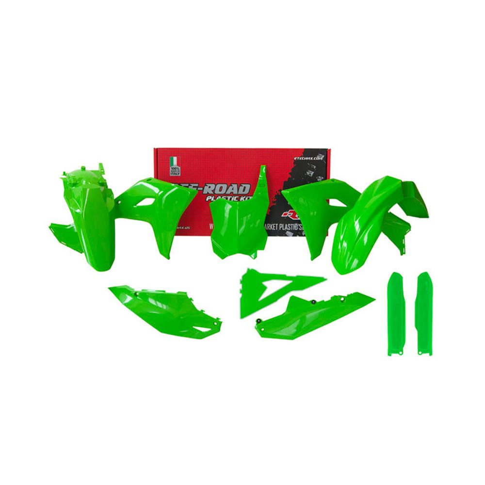 Kit Plastiche 6 Pezzi Kawasaki Factory (Con Parasteli E Coperchio Cassa Filtro Aperto) Verde