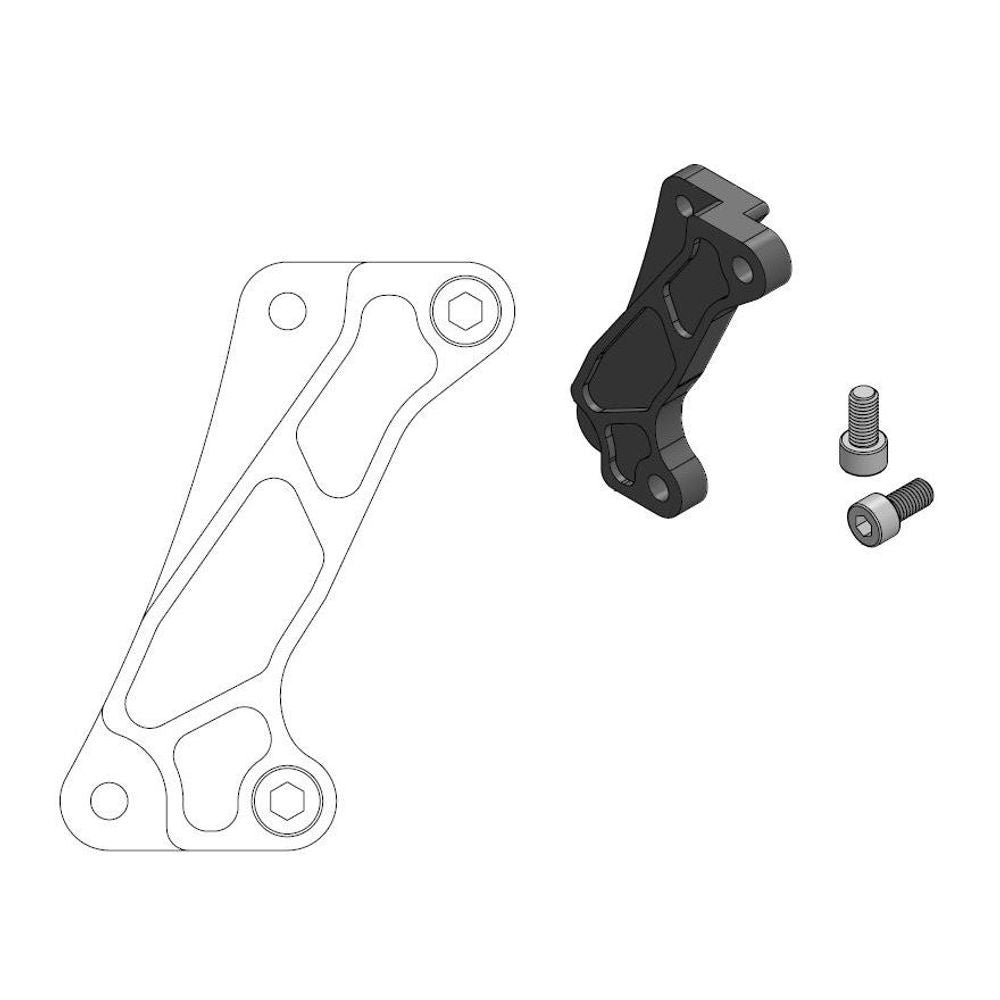 Supermoto Street Brake Caliper Adapter 320mm Rotor - Front - Honda: Crf250l - Grafite Offroad