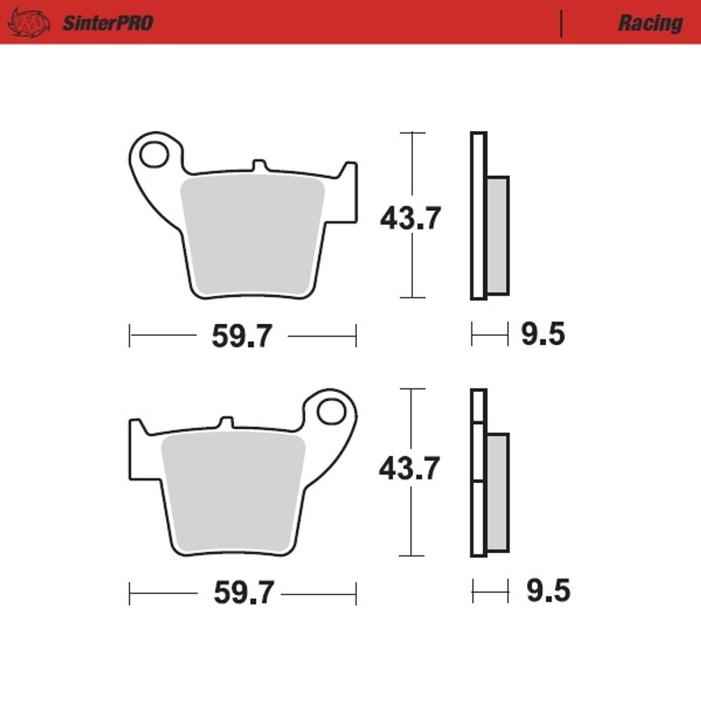 Sinter Brake Pads - Rear - Sinter Pro Racing (ece90) -nissn Honda 2002 + Compatible - Grafite Offroad