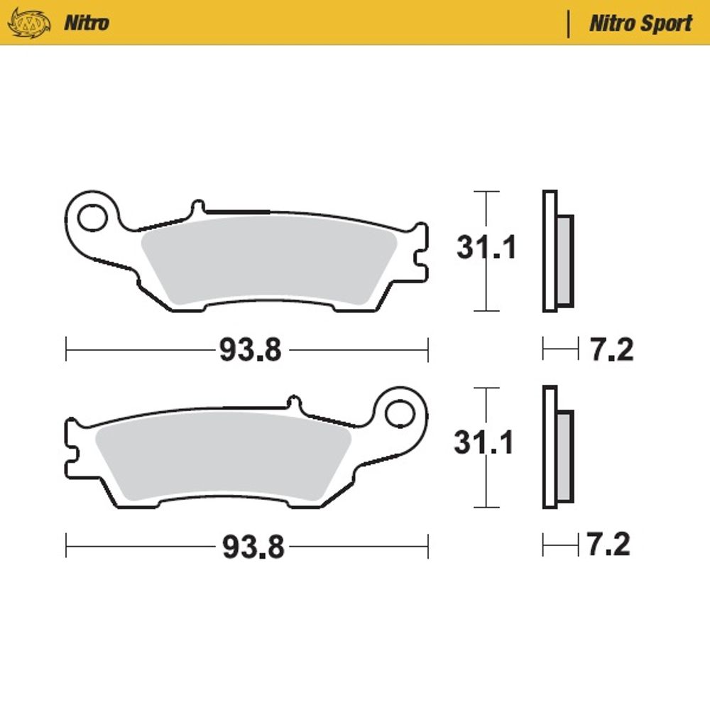 Sinter Brake Pads - Front- Nitro Sport - Nissin Front Yamaha 08-20 Compatible - Grafite Offroad