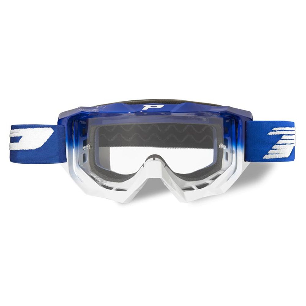 Progrip Goggle 3200fl - Trasparent Lens Duo Layered - Blue/white - Grafite Offroad