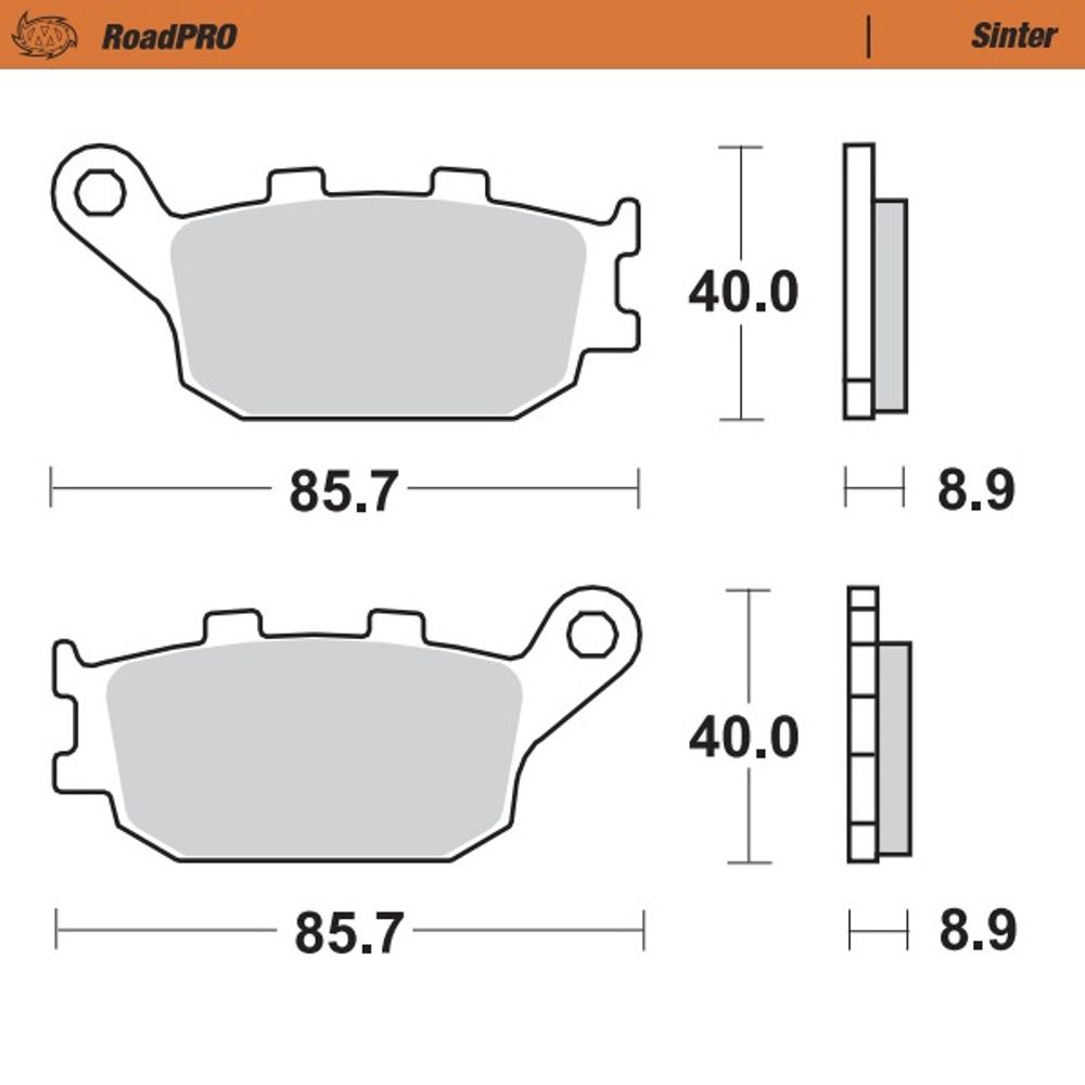 Brake Pads Roadpro Sinter - Rear Racing (ece90) - Grafite Offroad