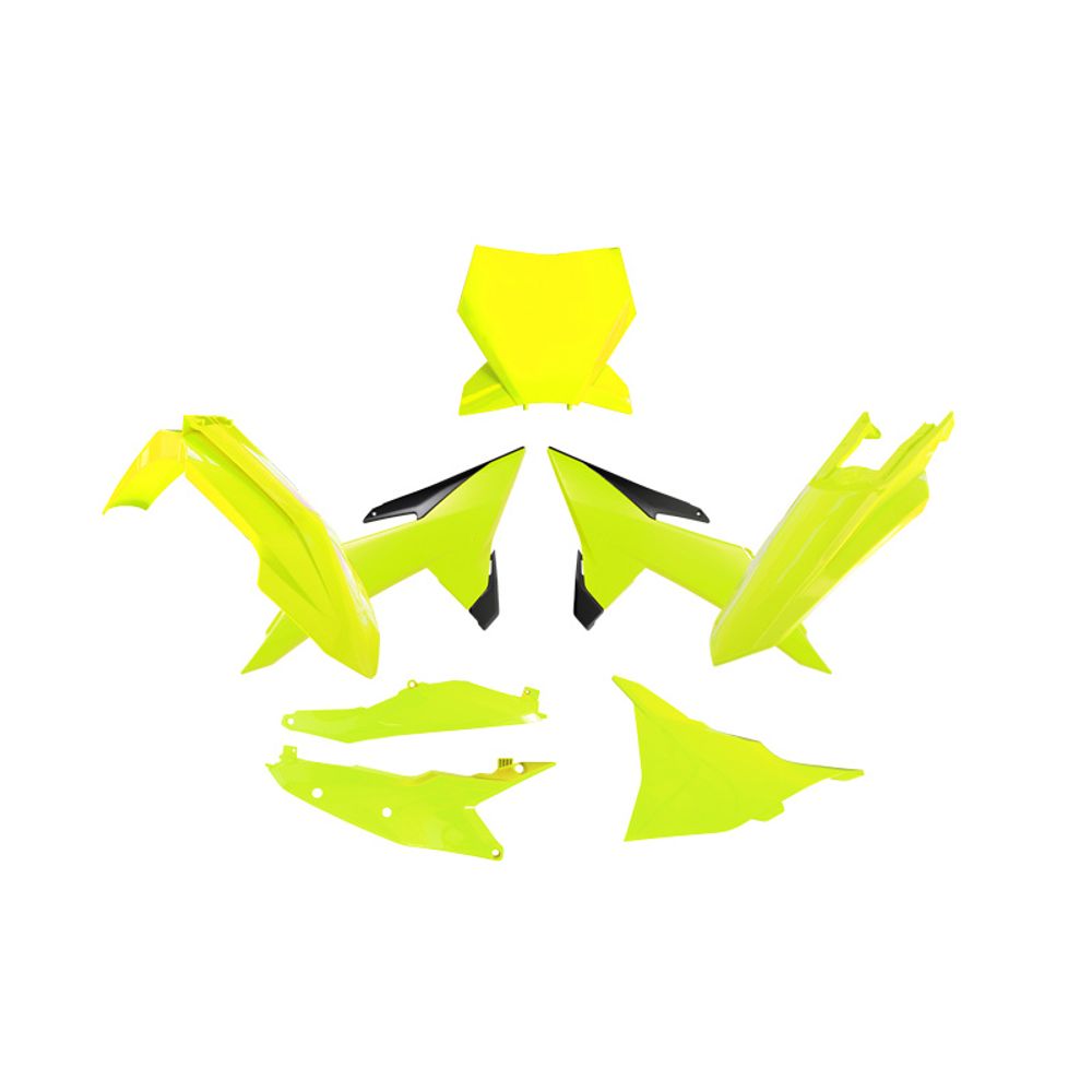 Plastic Kit 6 Pcs with Left Airbox Cover and Side Panels, Shrouds Neon Yellow-black