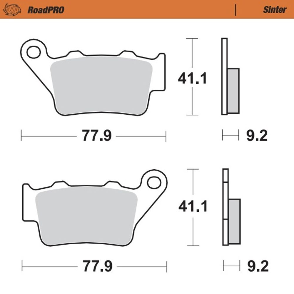 Brake Pads Roadpro Sinter - Rear - Grafite Offroad