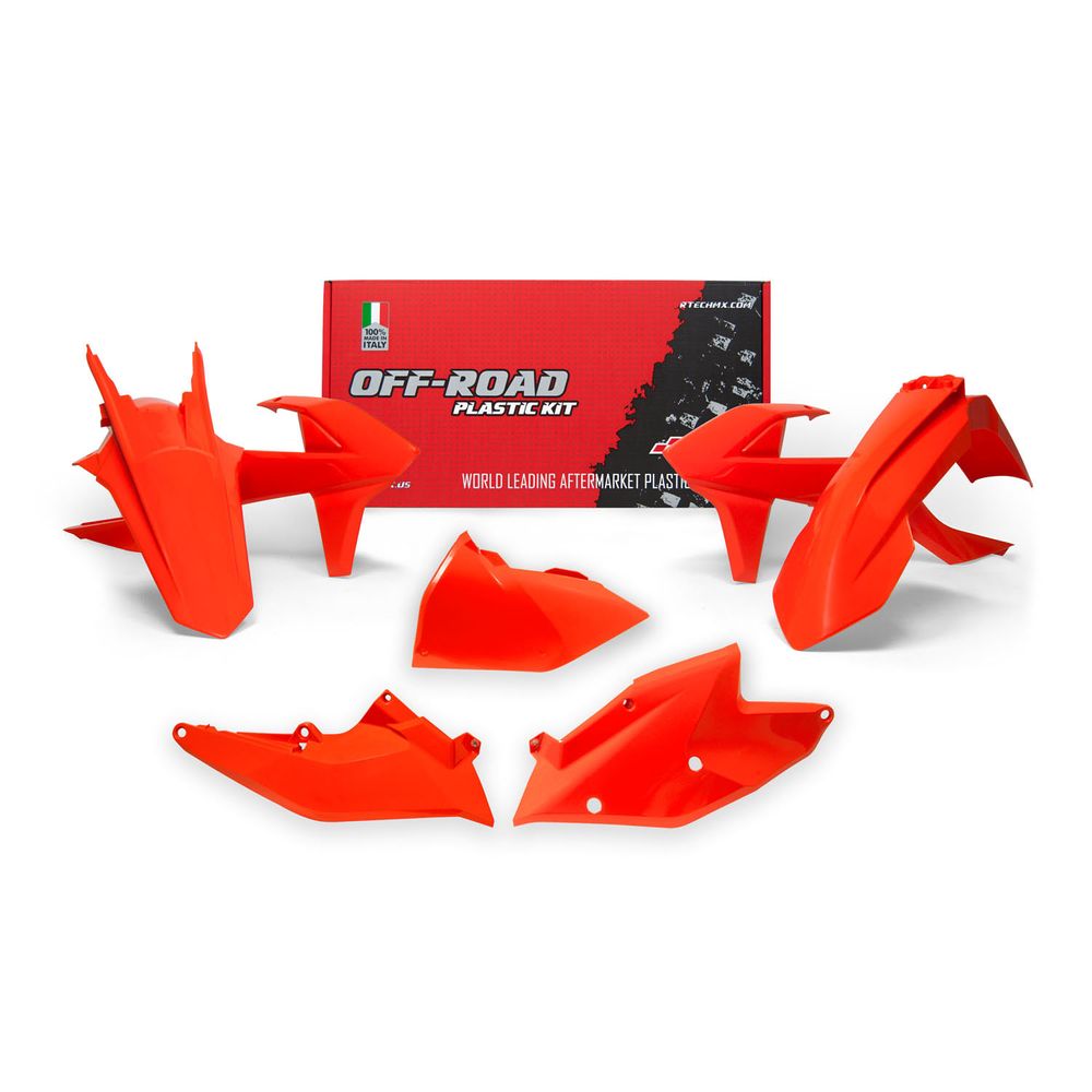 Plastics Kit 5 Pcs with Left Airbox Cover K Orange Replica Ktm - Grafite Offroad