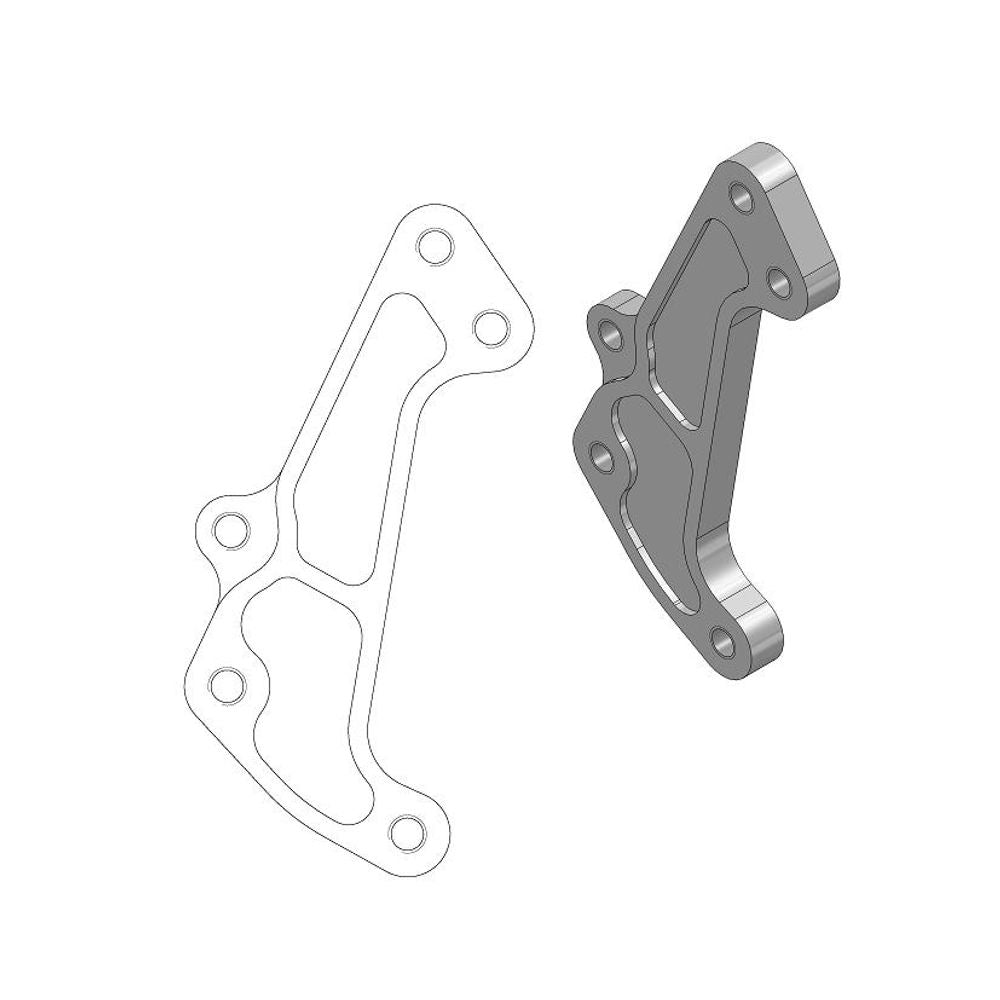 Supermoto Racing Brake Caliper Adapter 320mm Rotor - Front - Beta - Grafite Offroad