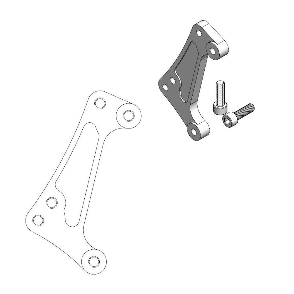 Supermoto Racing Brake Caliper Adapter 300mm Rotor - Front - Ktm: 690 Enduro, Husqvarna: 701 Enduro - Grafite Offroad