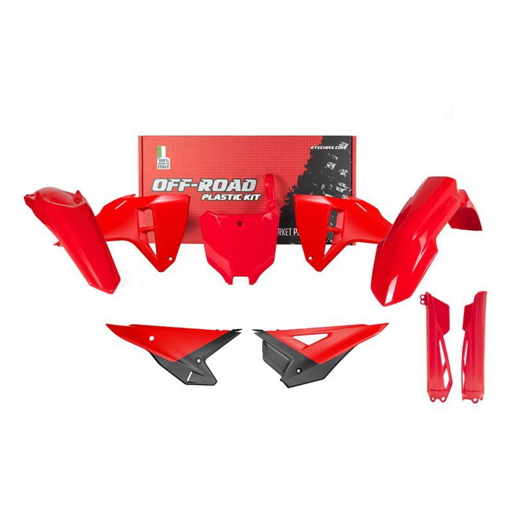 Plastics Kit 6 Pcs Fork Prtector Oem Red Black Crf450r 25-.. - Grafite Offroad