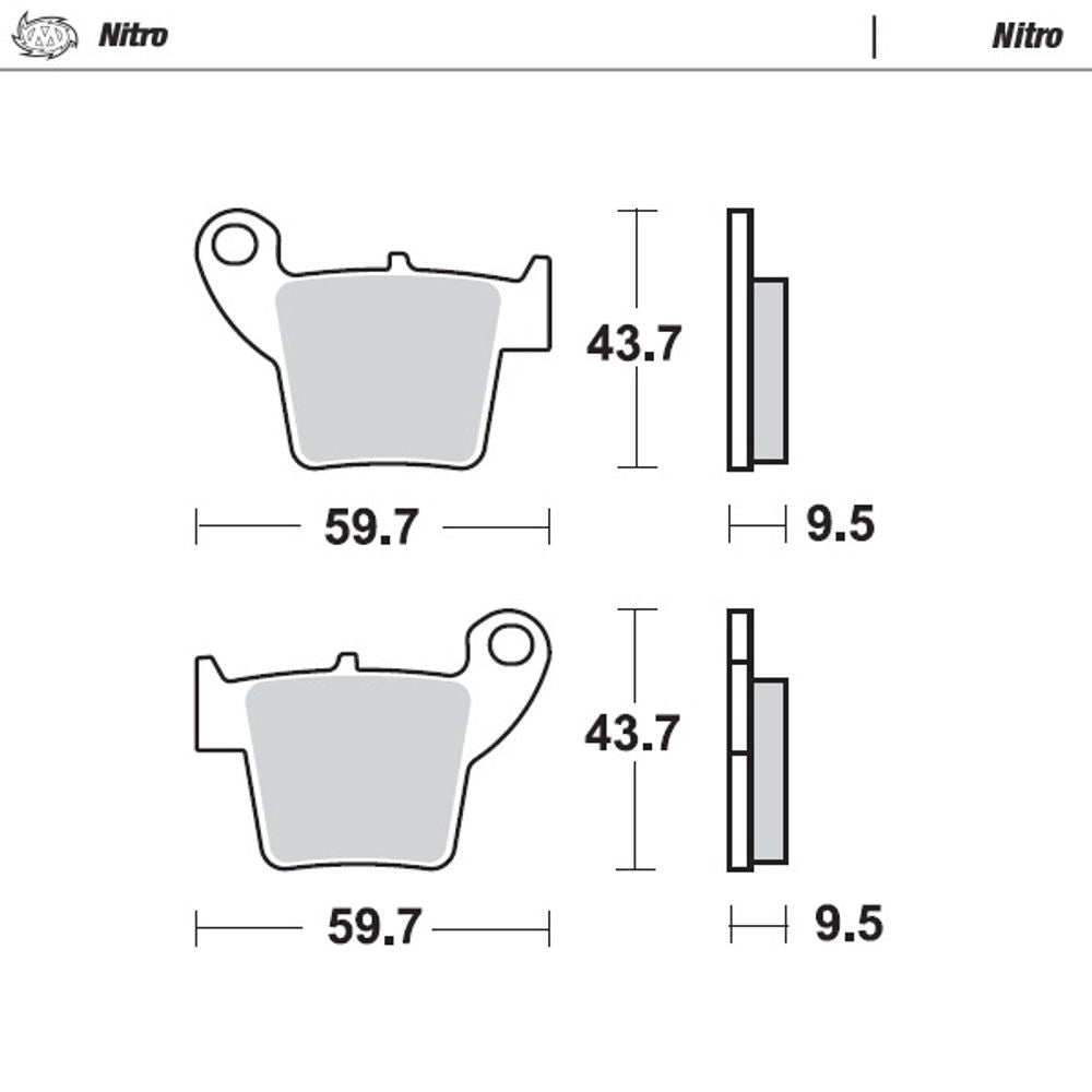 Sinter Brake Pads - Rear - Nitro - Nissn Honda 2002 + Compatible - Grafite Offroad