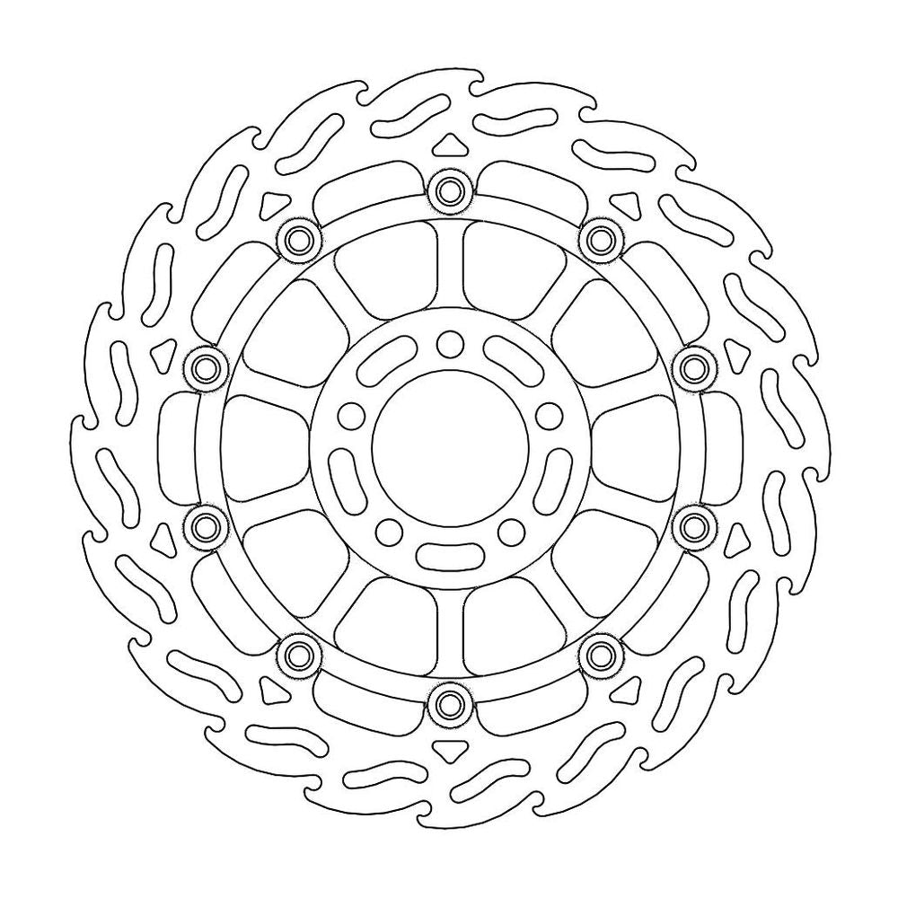 Brake Disc Road Flame - Floating - Front Left - Kawasaki: Zx-6r, Zx-9r - Grafite Offroad