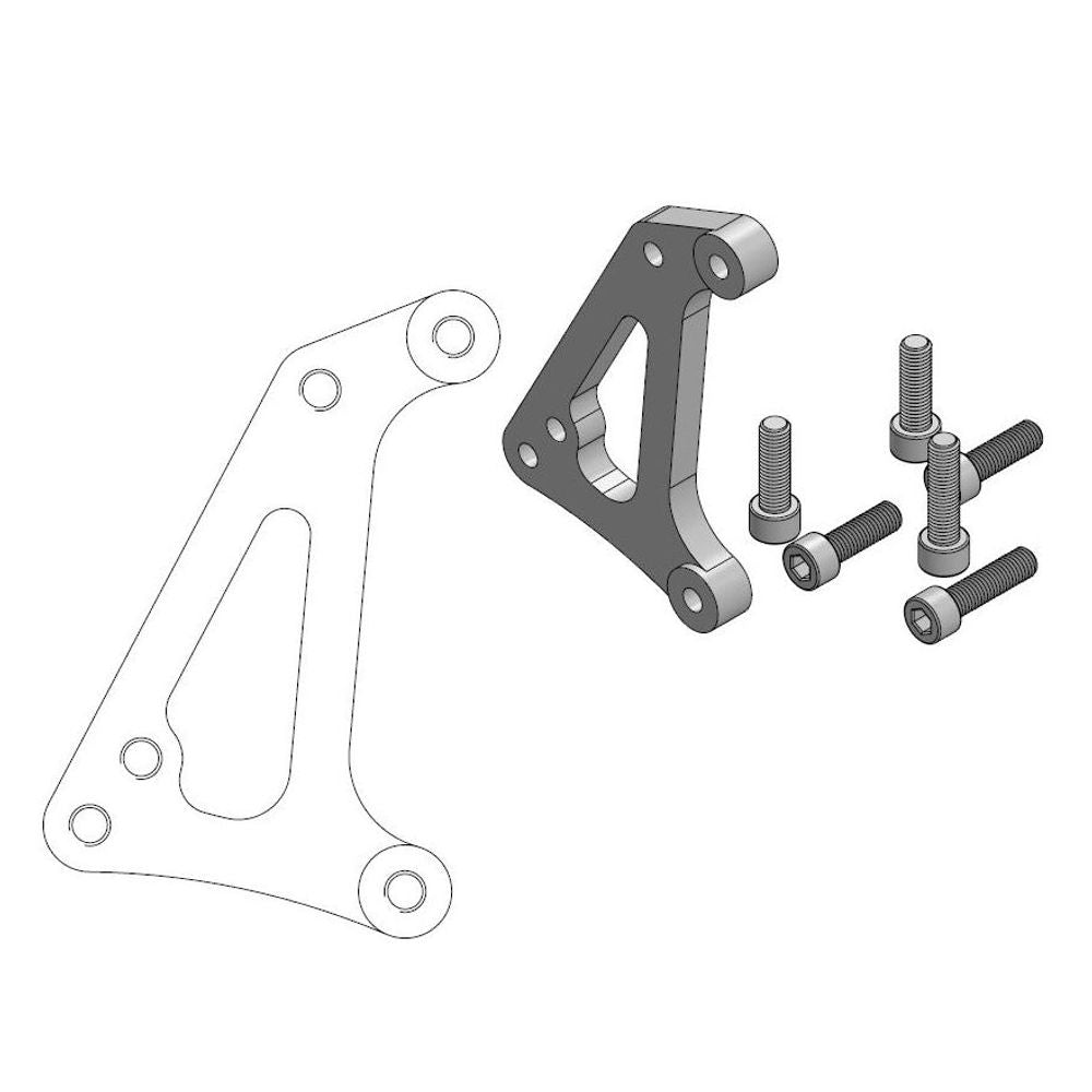 Supermoto Racing Brake Caliper Adapter 320mm Rotor - Front - Ktm, Husqvarna - Grafite Offroad