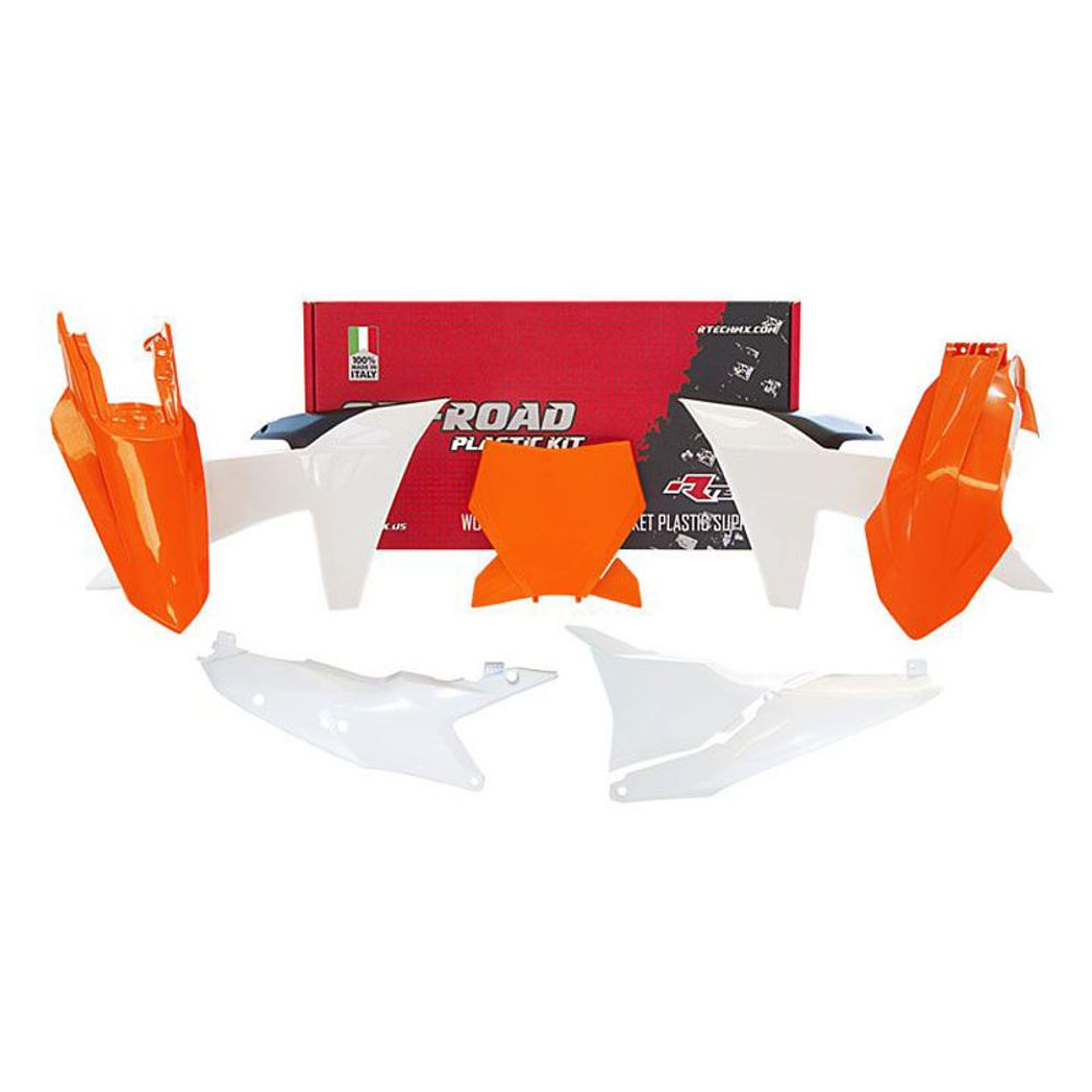 Plastic Kit 6 Pcs with Air Box Cover Ktm Sx / Sx-f Orange Black White Color - Grafite Offroad