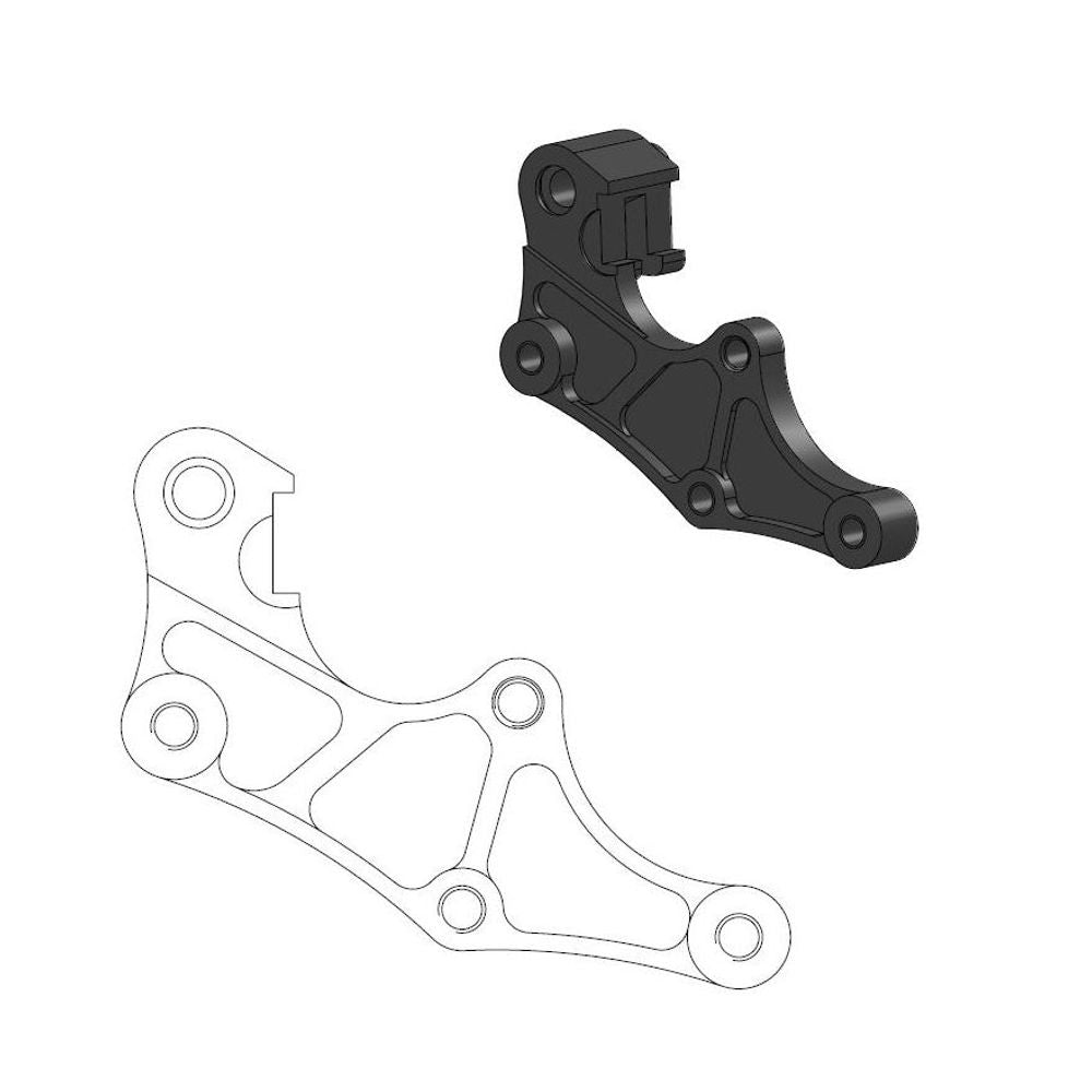 Supermoto Street Brake Caliper Adapter 320mm Rotor - Front - Beta - Grafite Offroad