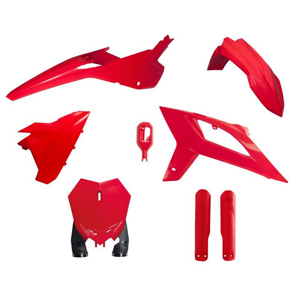 Motocross Full Plastic Kit 7 Pcs with Front Plate &amp; Factory Wrap Fork Protectors Oem Color - Grafite Offroad