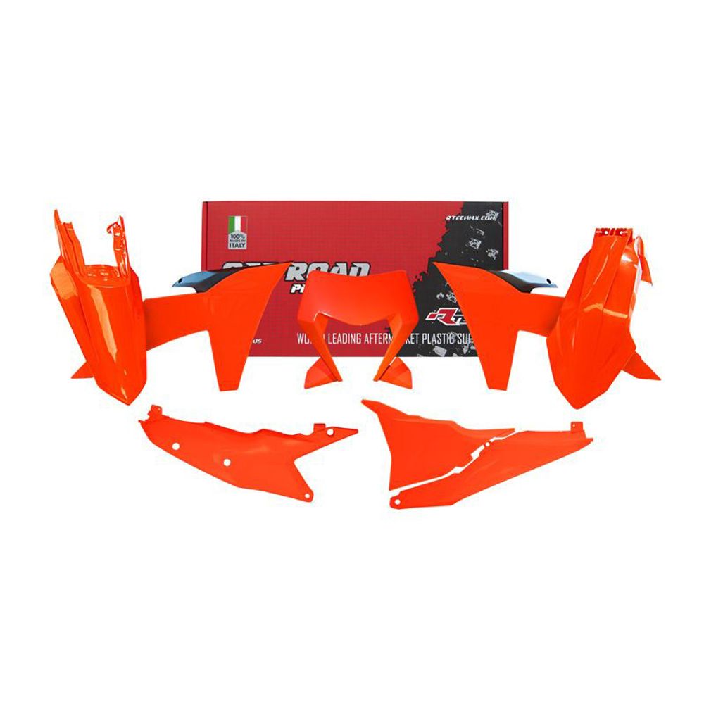 Plastic Kit 6 Pcs Whit Air Box Cover Headlight Plastic Exc Exc-f Neon Orange Black - Grafite Offroad