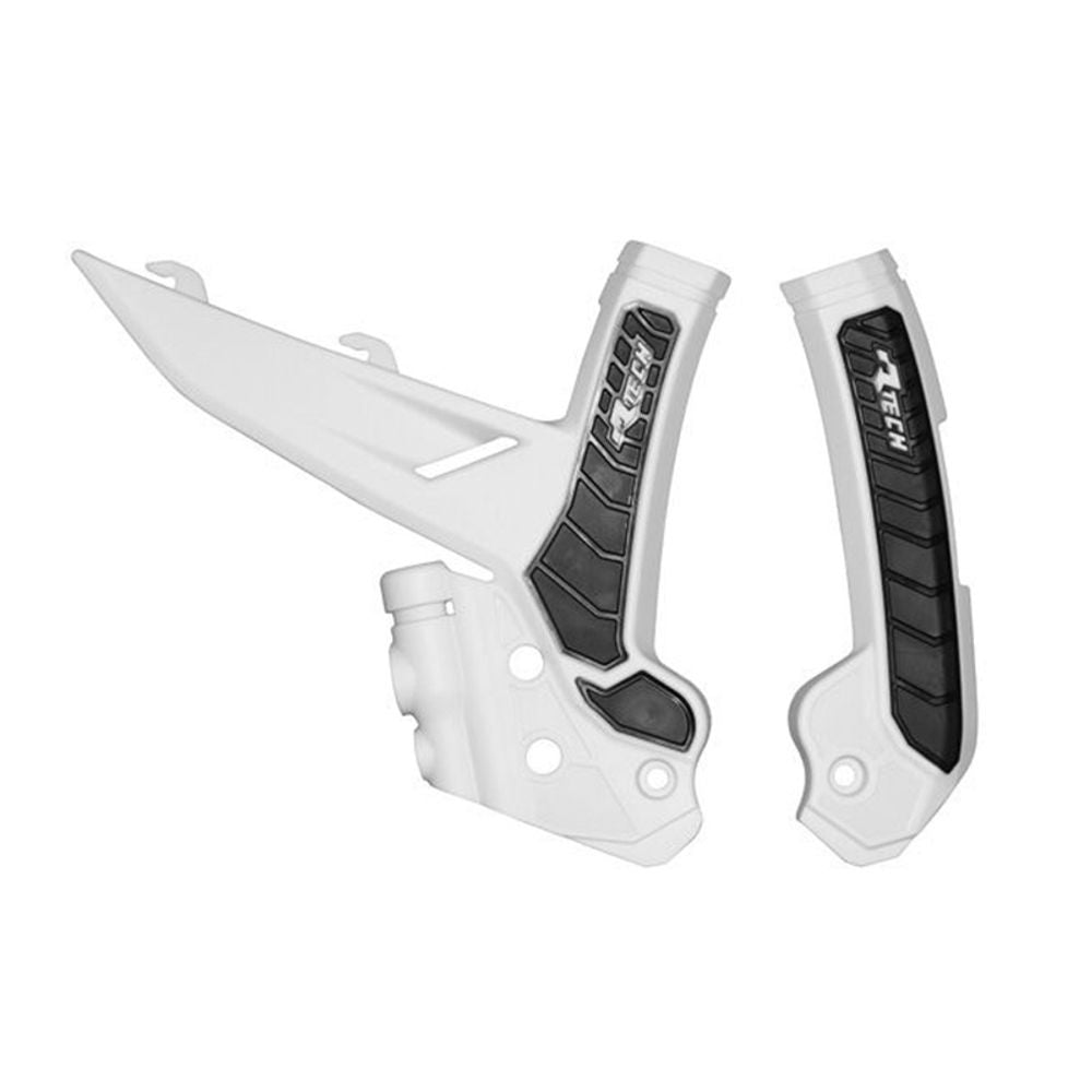Plastic Frame Protectors Bi-material White Black Replica Ktm - Grafite Offroad