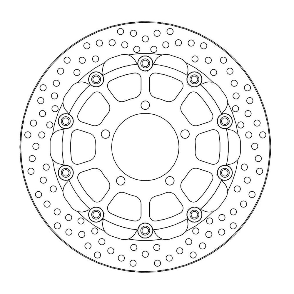 Brake Disc Road Halo Racing - Floating - Front - Kawasaki: Zx-6r/rr Ninja, Zx-10r Ninja, Er-6f, Er-6n, Versys, Z750/r, Z1000/abs/sx - Grafite Offroad