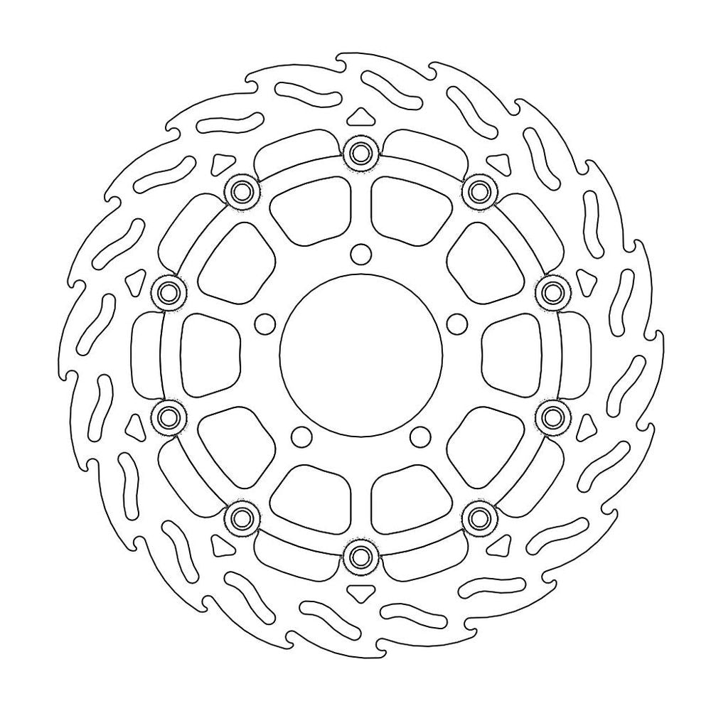 Brake Disc Road Flame - Floating - Front Right - Kawasaki: Zx-6r/rr Ninja, Zx-10r Ninja, Er-6f, Er-6n, Versys, Z750/r, Z1000/abs/sx - Grafite Offroad