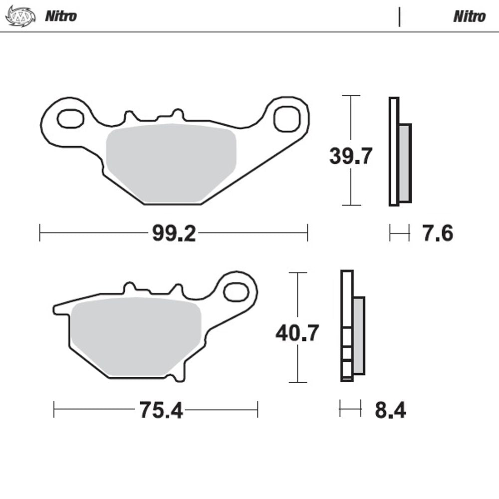 Sinter Brake Pads - Rear - Nitro - Rm 85 05+ - Grafite Offroad