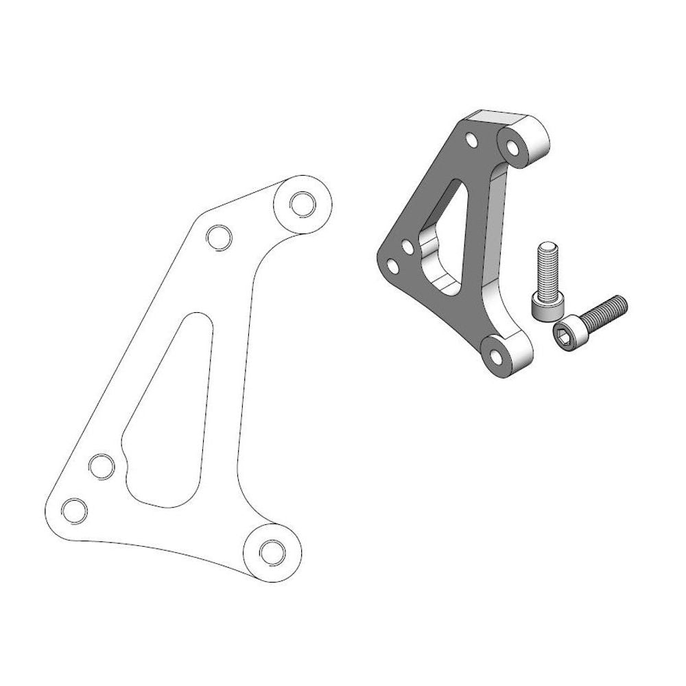 Supermoto Racing Brake Caliper Adapter 320mm Rotor - Front - Ktm: 690 Enduro, Husqvarna: 701 Enduro - Grafite Offroad