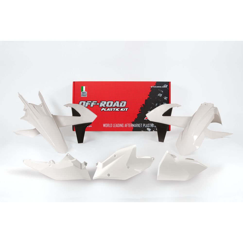 Plastics Kit 5 Pcs with Left Airbox Cover White Replica Ktm - Grafite Offroad