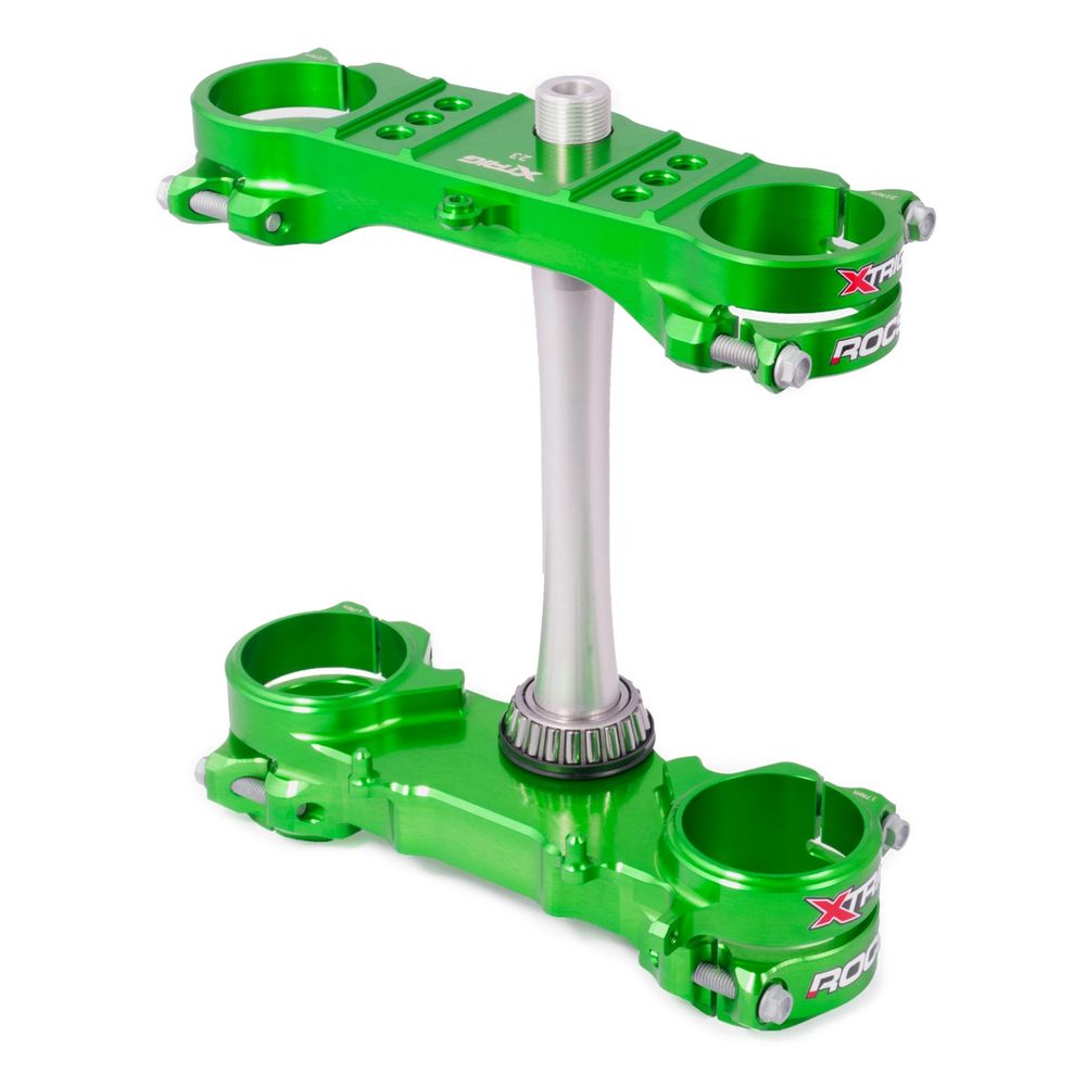 Xtrig Triple Clamp Rocs-tech Fixed Off-set 23mm Kawasaki Kx250f Kx450f Green - Grafite Offroad