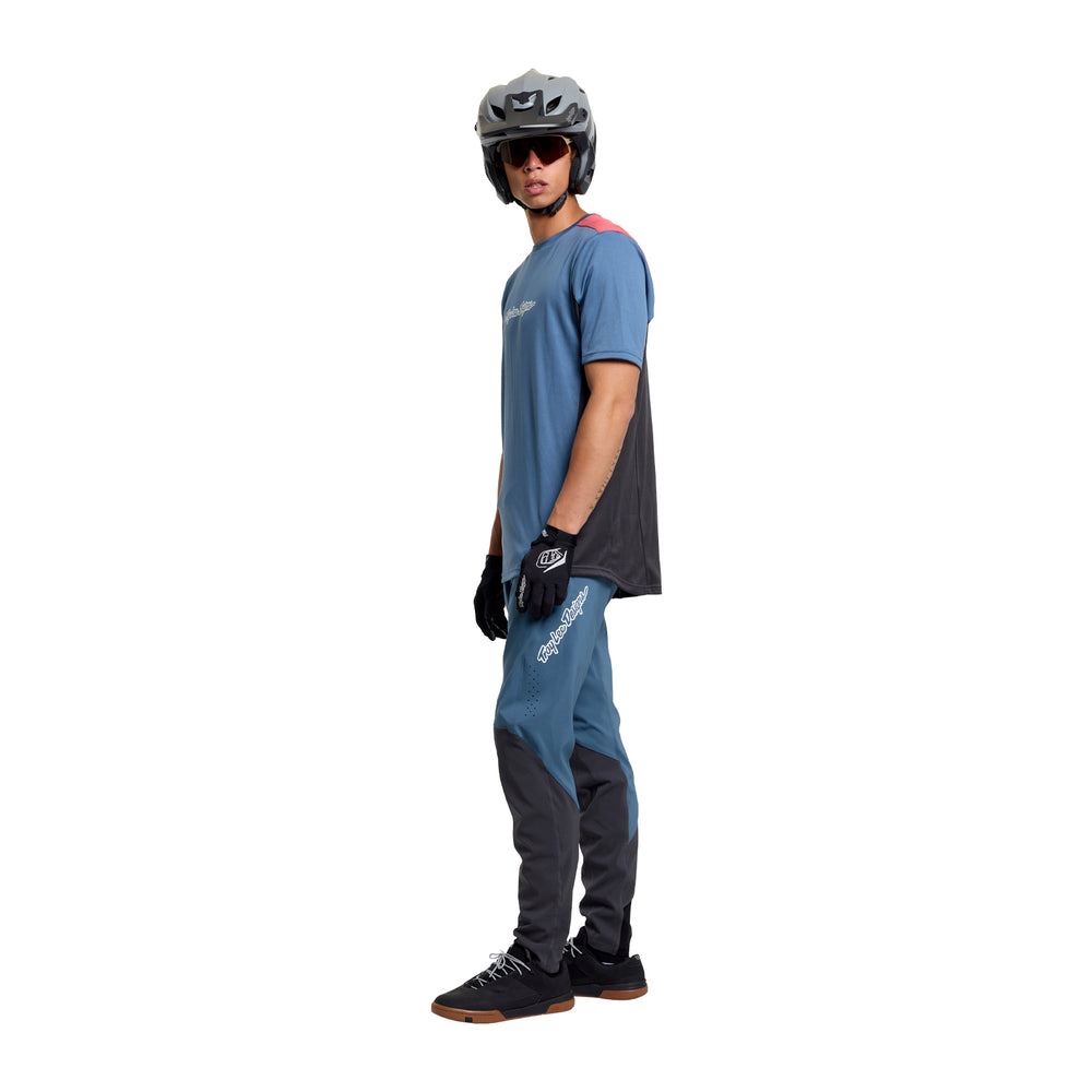 T-shirt Stage Short Sleeve - Signature - Blue - M Troy Lee Designs - Grafite Offroad