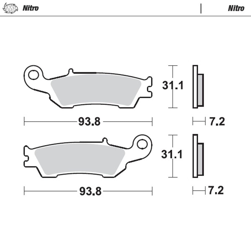 Sinter Brake Pads - Front- Nitro - Nissin Front Yamaha 08-20 Compatible - Grafite Offroad