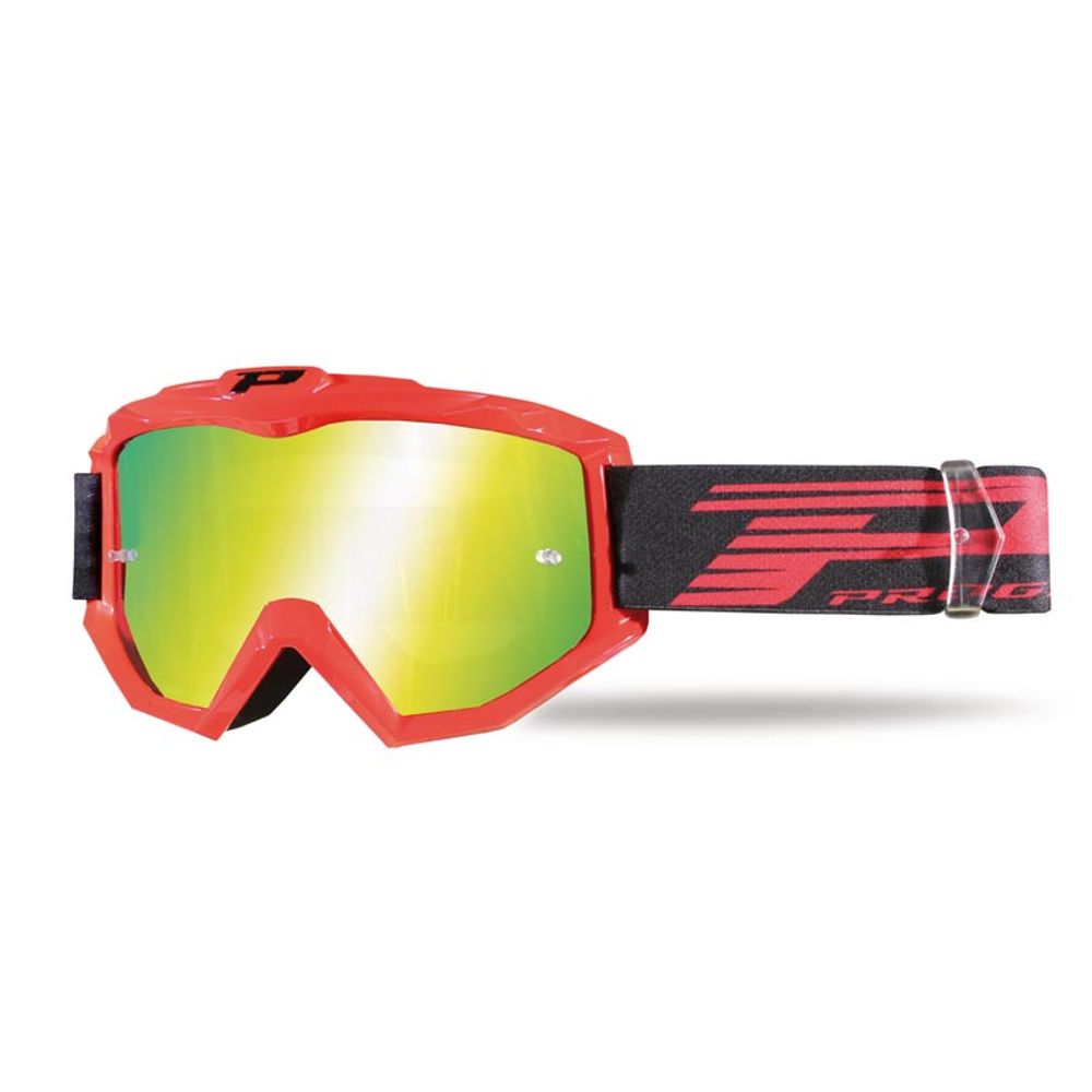 Progrip Goggle 3201fl - Multilayered Lens - Mirrored Red - Red - Grafite Offroad