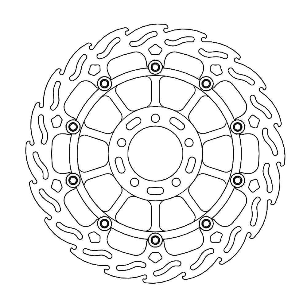 Brake Disc Road Flame - Floating - Front Left - Kawasaki: Zx-10rr - Grafite Offroad