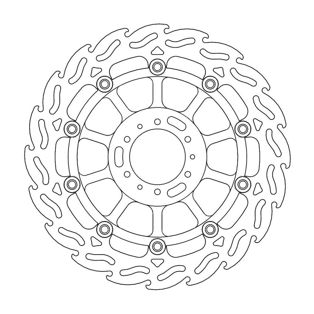 Brake Disc Road Flame - Floating - Front Left - Honda: Cbr 900 Rr, Cbr 600 F, Vfr 800 - Grafite Offroad