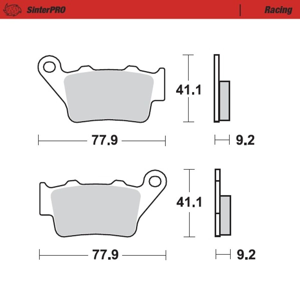 Sinter Brake Pads - Rear - Sinter Pro Racing (ece90) - Brembo Pre `03 Compatible - Grafite Offroad