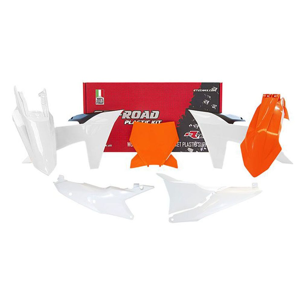 Plastic Kit 6 Pcs with Air Box Cover Ktm Sx / Sx-f Orange Black White Color - Grafite Offroad