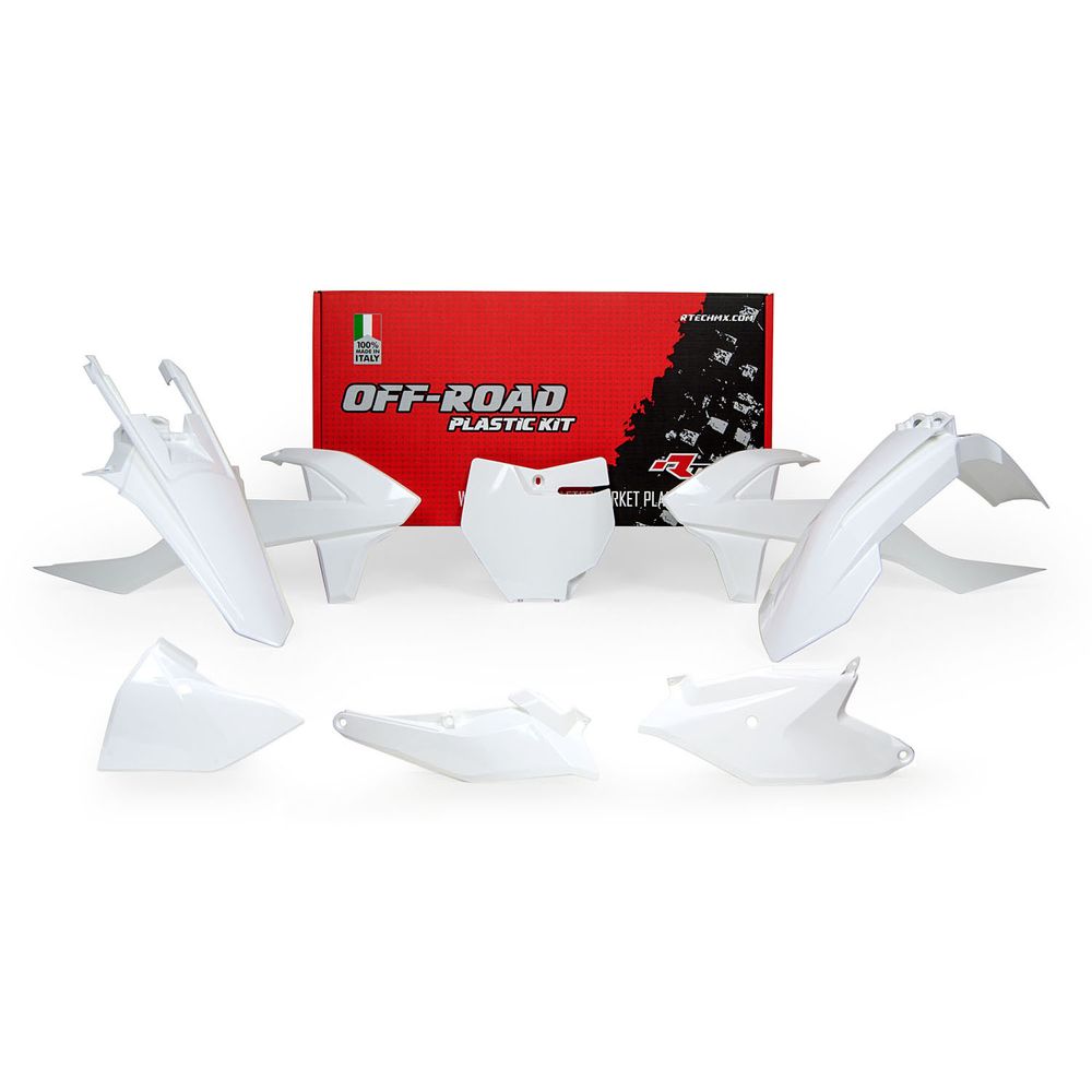 Plastics Kit 6 Pcs with Airbox Covers White Replica Ktm Gas Gas 85 - Grafite Offroad