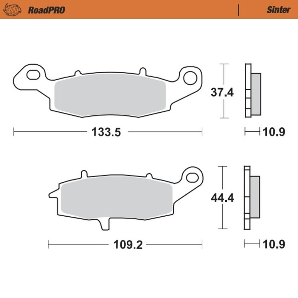 Brake Pads Roadpro Sinter - Rear - Grafite Offroad