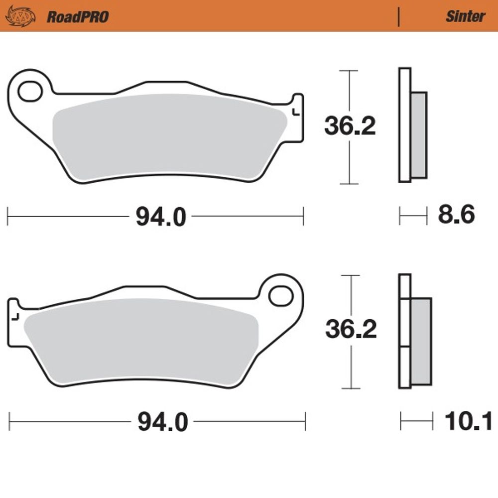 Brake Pads Roadpro Sinter - Rear - Grafite Offroad