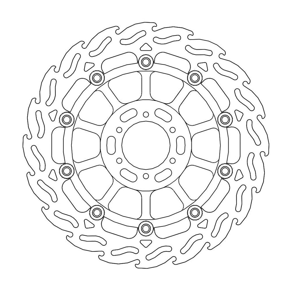 Brake Disc Road Flame - Floating - Front Left - Honda: Cbr 400f-600f-900rr, Vfr 400-750 - Grafite Offroad