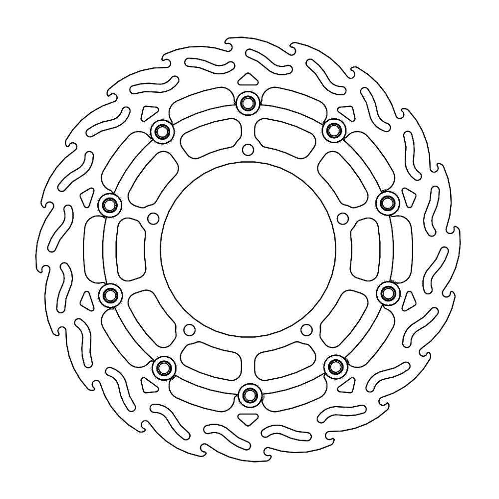 Brake Disc Road Flame - Floating - Front Right - Yamaha: Yzf R1, Fz1/abs, Fz1 Fazer/abs, V-max 1680 - Grafite Offroad