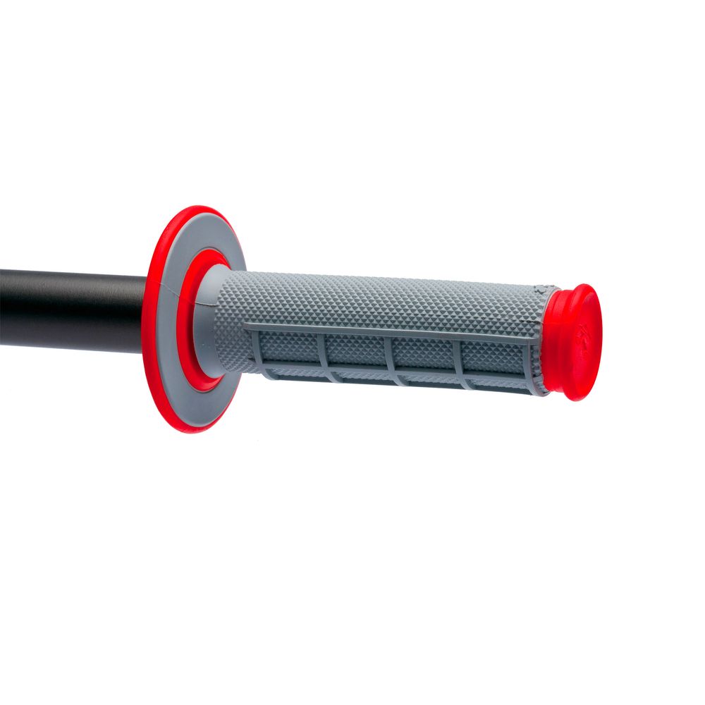 Dual Mx Grips | Half Waffle | Grey-red - Grafite Offroad