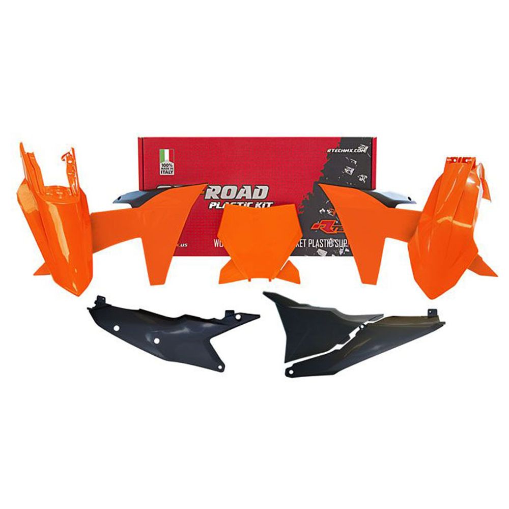 Plastic Kit 6 Pcs with Air Box Cover Ktm Sx / Sx-f Orange Black Color - Grafite Offroad