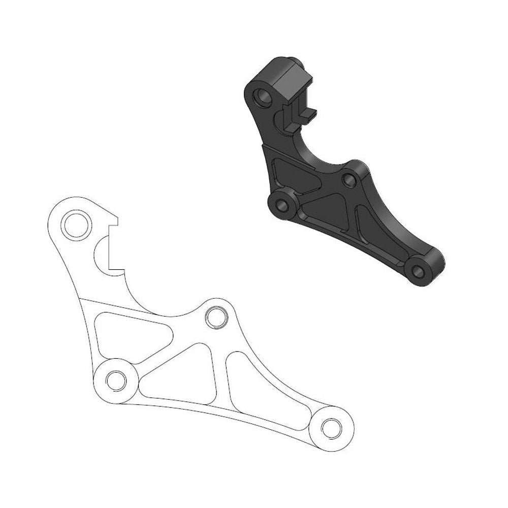 Supermoto Mini Brake Caliper Adapter 298mm Rotor - Front - Yamaha Yz85 - Grafite Offroad