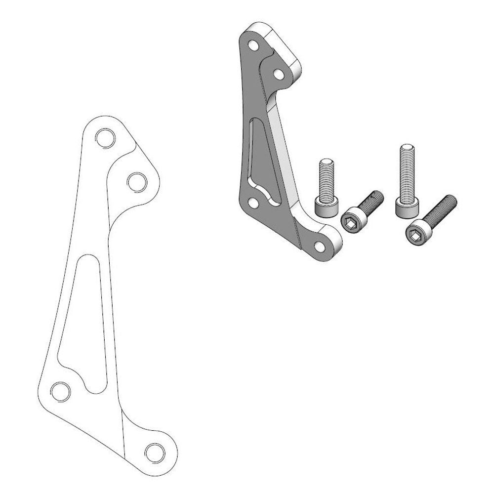 Supermoto Racing Brake Caliper Adapter 300mm Rotor - Front - Suzuki - Grafite Offroad