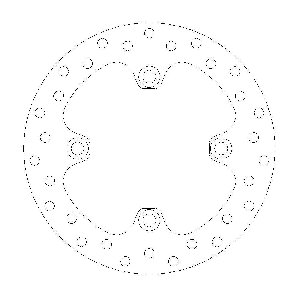 Brake Disc Atv Halo - Rear - Yamaha: Yfm 700 Grizzly - Grafite Offroad