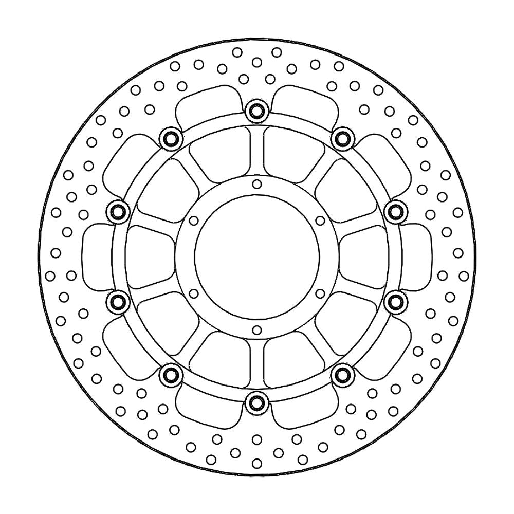 Brake Disc Road Halo - Floating - Front - Honda: Cbr900rr Fireblade, Cbr954rr - Grafite Offroad